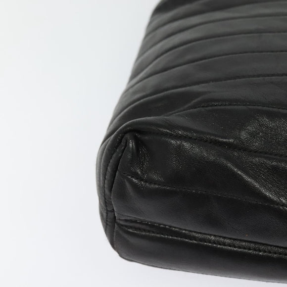 GUCCI Hand Bag Leather Black Auth fm4522