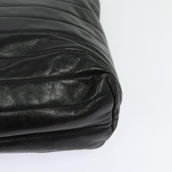 GUCCI Hand Bag Leather Black Auth fm4522