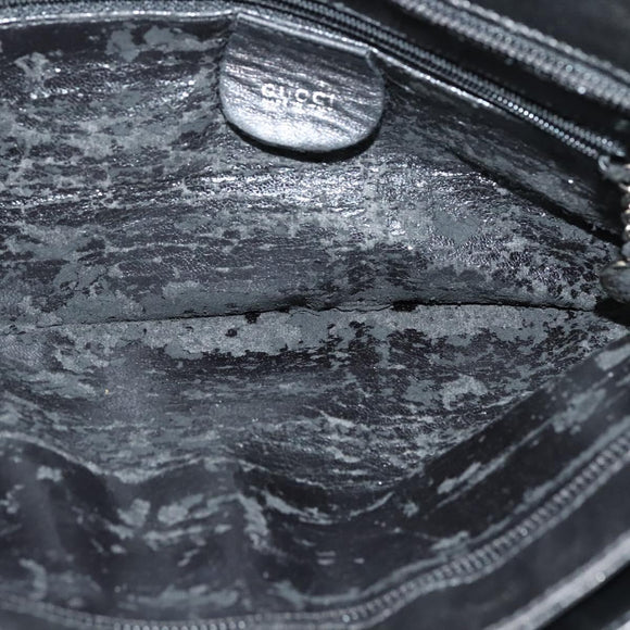 GUCCI Hand Bag Leather Black Auth fm4522