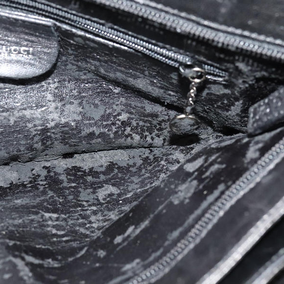 GUCCI Hand Bag Leather Black Auth fm4522