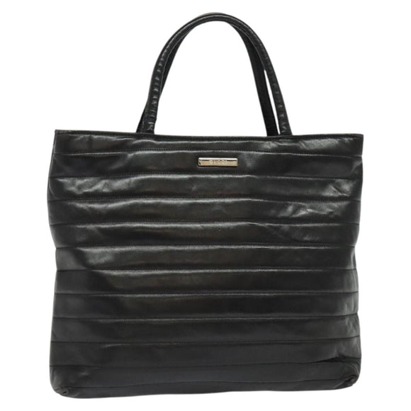 GUCCI Hand Bag Leather Black Auth fm4522