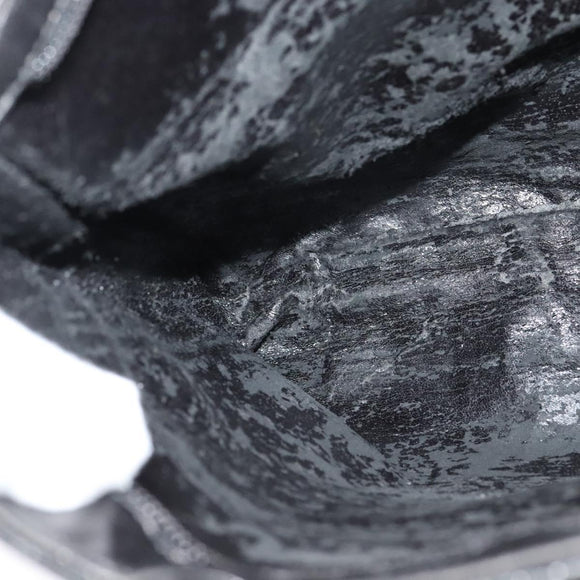 GUCCI Hand Bag Leather Black Auth fm4522