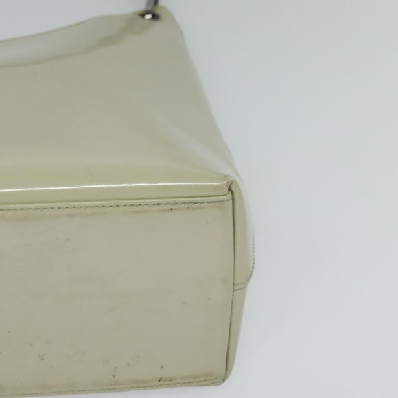 GUCCI Bamboo Shoulder Bag Patent leather Beige 001 2058 3007 Auth fm4523