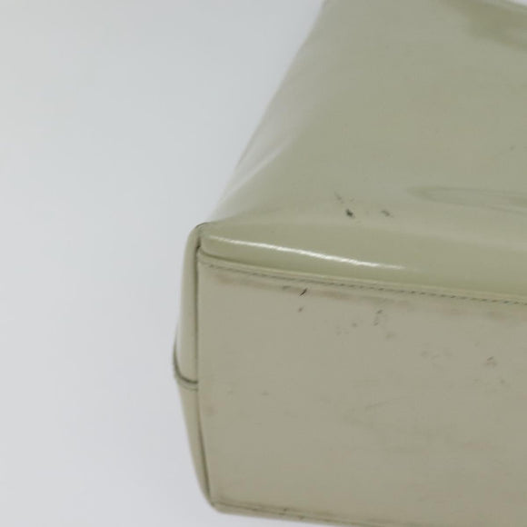 GUCCI Bamboo Shoulder Bag Patent leather Beige 001 2058 3007 Auth fm4523