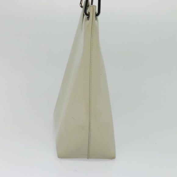 GUCCI Bamboo Shoulder Bag Patent leather Beige 001 2058 3007 Auth fm4523