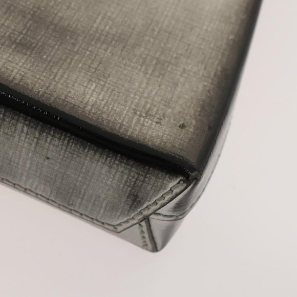 BALENCIAGA Shopping Phone Holder Shoulder Bag Leather Silver Auth fm4541