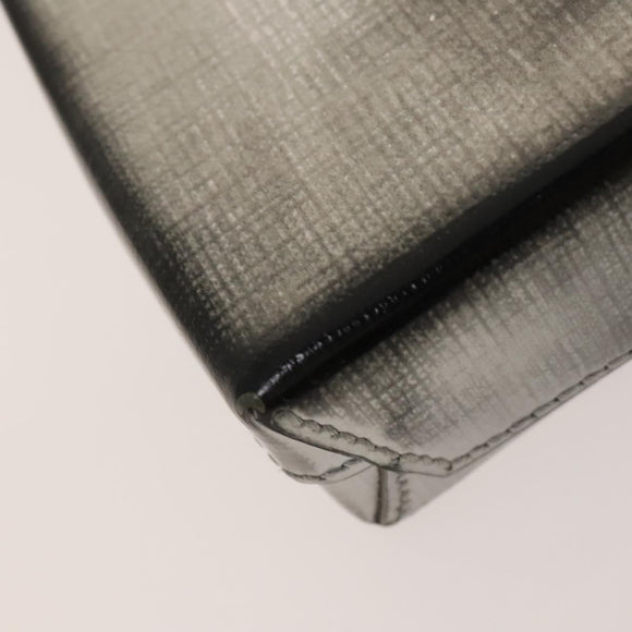 BALENCIAGA Shopping Phone Holder Shoulder Bag Leather Silver Auth fm4541