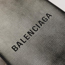 BALENCIAGA Shopping Phone Holder Shoulder Bag Leather Silver Auth fm4541-16
