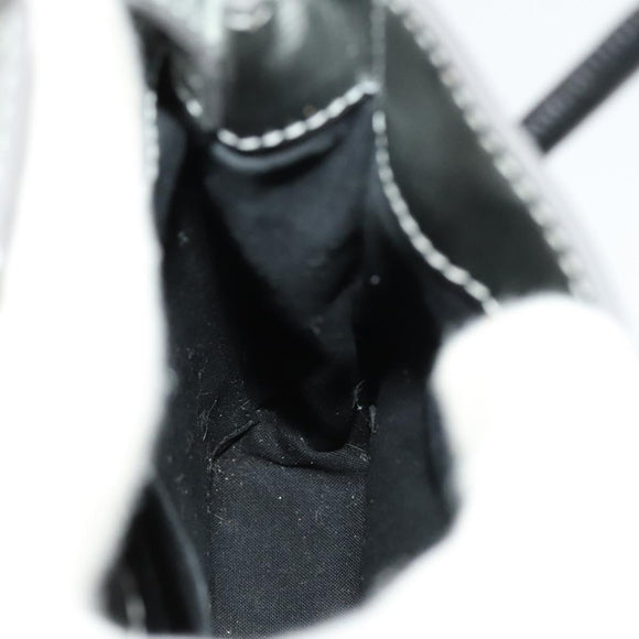 BALENCIAGA Shopping Phone Holder Shoulder Bag Leather Silver Auth fm4541