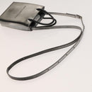 BALENCIAGA Shopping Phone Holder Shoulder Bag Leather Silver Auth fm4541-7