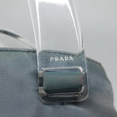 PRADA Hand Bag Nylon plastic Light Blue Silver clear Auth fm4546-9
