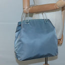 PRADA Hand Bag Nylon plastic Light Blue Silver clear Auth fm4546-22