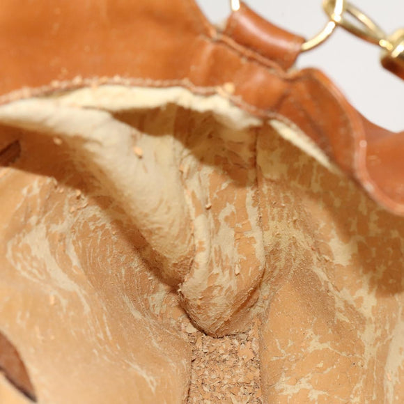 GUCCI Bamboo Shoulder Bag Leather Brown Gold 001 14 1577 Auth fm4551