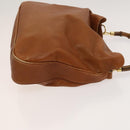GUCCI Bamboo Shoulder Bag Leather Brown Gold 001 14 1577 Auth fm4551-3