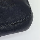 BOTTEGA VENETA INTRECCIATO Shoulder Bag Leather Navy Silver Auth fm4552-16