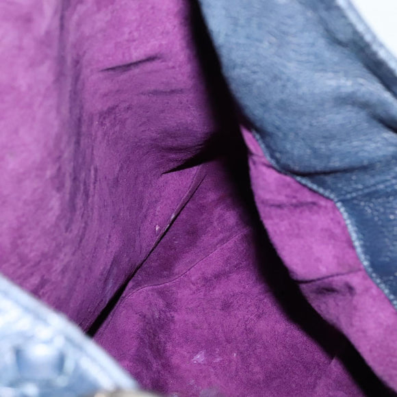 BOTTEGA VENETA INTRECCIATO Shoulder Bag Leather Navy Silver Auth fm4552