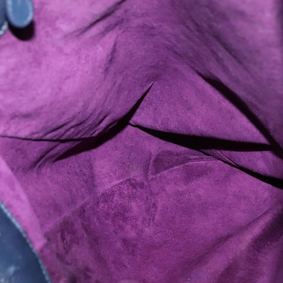 BOTTEGA VENETA INTRECCIATO Shoulder Bag Leather Navy Silver Auth fm4552