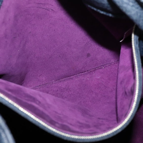 BOTTEGA VENETA INTRECCIATO Shoulder Bag Leather Navy Silver Auth fm4552