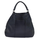 BOTTEGA VENETA INTRECCIATO Shoulder Bag Leather Navy Silver Auth fm4552-2