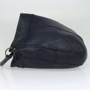 BOTTEGA VENETA INTRECCIATO Shoulder Bag Leather Navy Silver Auth fm4552-3