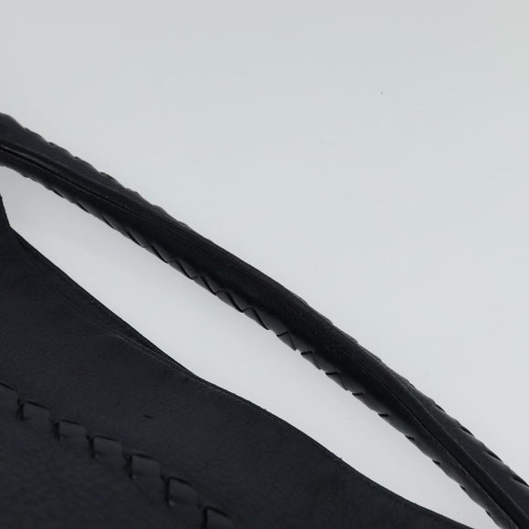 BOTTEGA VENETA INTRECCIATO Shoulder Bag Leather Navy Silver Auth fm4552