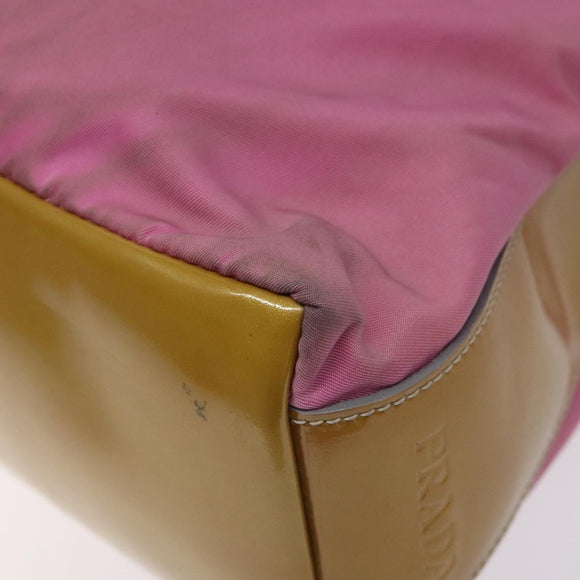 PRADA Umhängetasche Nylon Rosa Silber Auth fm4561