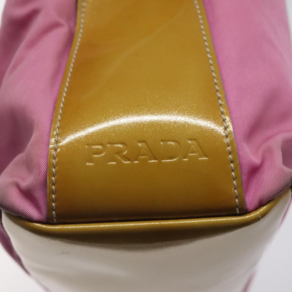 PRADA Umhängetasche Nylon Rosa Silber Auth fm4561
