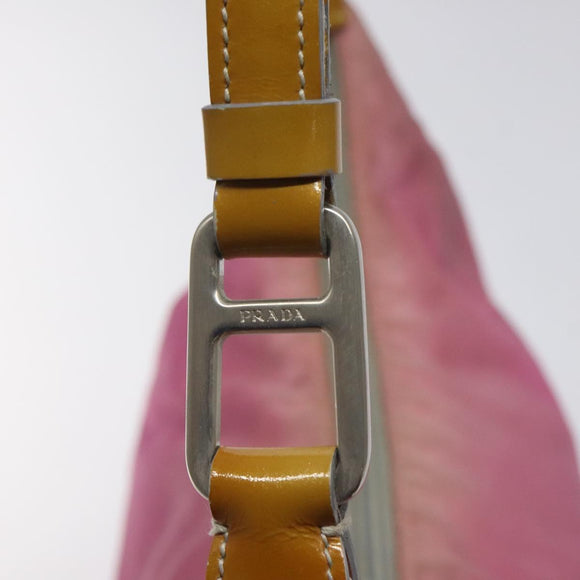 PRADA Umhängetasche Nylon Rosa Silber Auth fm4561