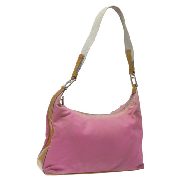 PRADA Shoulder Bag Nylon Pink Silver Auth fm4561