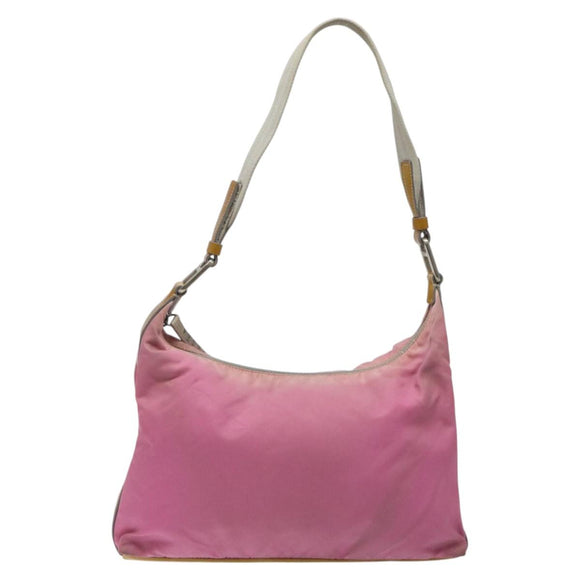 PRADA Umhängetasche Nylon Rosa Silber Auth fm4561