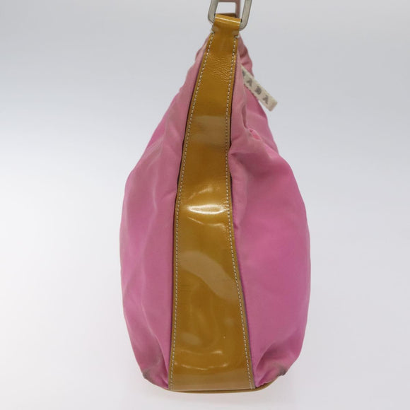 PRADA Umhängetasche Nylon Rosa Silber Auth fm4561
