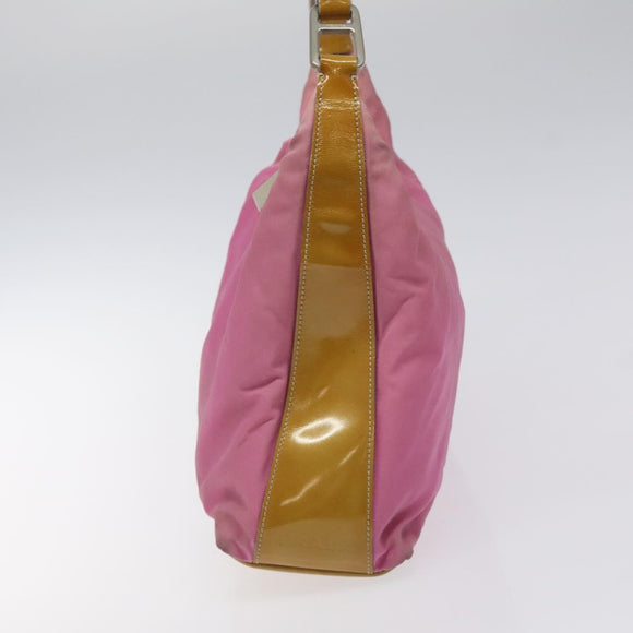 PRADA Umhängetasche Nylon Rosa Silber Auth fm4561