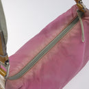 PRADA Umhängetasche Nylon Rosa Silber Auth fm4561-6