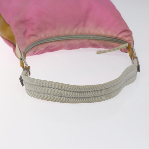 PRADA Umhängetasche Nylon Rosa Silber Auth fm4561