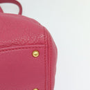 Miu Miu Vittello Caribbean Hand Bag Leather 2way Pink Gold Auth fm4567-16