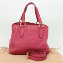 Miu Miu Vittello Caribbean Hand Bag Leather 2way Pink Gold Auth fm4567-12