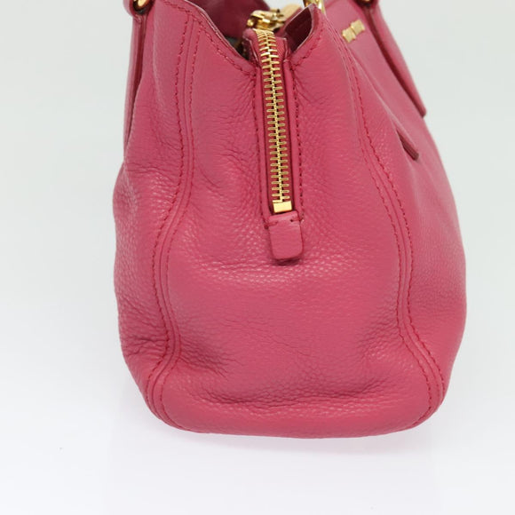 Miu Miu Vittello Caribbean Hand Bag Leather 2way Pink Gold Auth fm4567