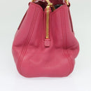 Miu Miu Vittello Caribbean Hand Bag Leather 2way Pink Gold Auth fm4567-4