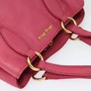 Miu Miu Vittello Caribbean Hand Bag Leather 2way Pink Gold Auth fm4567-6
