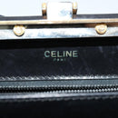 CELINE Shoulder Bag Leather Black Gold Auth fm4568-17