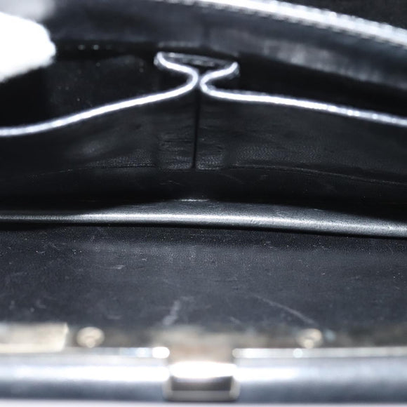 CELINE Shoulder Bag Leather Black Gold Auth fm4568