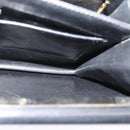 CELINE Shoulder Bag Leather Black Gold Auth fm4568-21