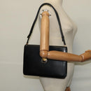 CELINE Shoulder Bag Leather Black Gold Auth fm4568-24