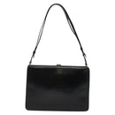 CELINE Shoulder Bag Leather Black Gold Auth fm4568-2