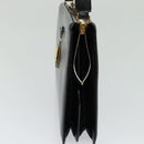 CELINE Shoulder Bag Leather Black Gold Auth fm4568-4