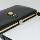 CELINE Shoulder Bag Leather Black Gold Auth fm4568-6