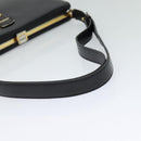 CELINE Shoulder Bag Leather Black Gold Auth fm4568-7