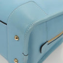 LOEWE Anagram Amazona 28 Hand Bag Leather Light Blue Gold Auth fm4572-15