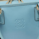 LOEWE Anagram Amazona 28 Hand Bag Leather Light Blue Gold Auth fm4572-18