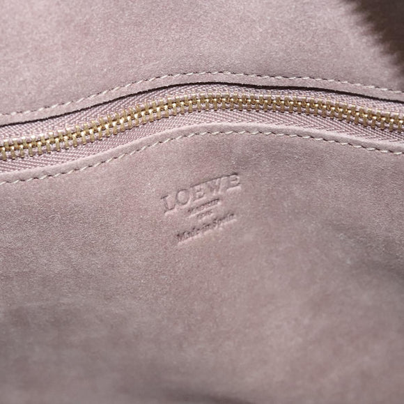 LOEWE Anagram Amazona 28 Hand Bag Leather Light Blue Gold Auth fm4572